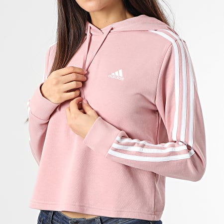 Adidas Sportswear - Sweat Capuche Femme 3 Stripes HC9131 Rose