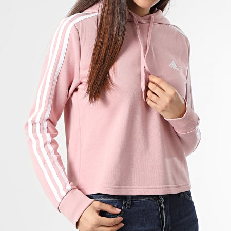 Adidas Sportswear - Sweat Capuche Femme 3 Stripes HC9131 Rose