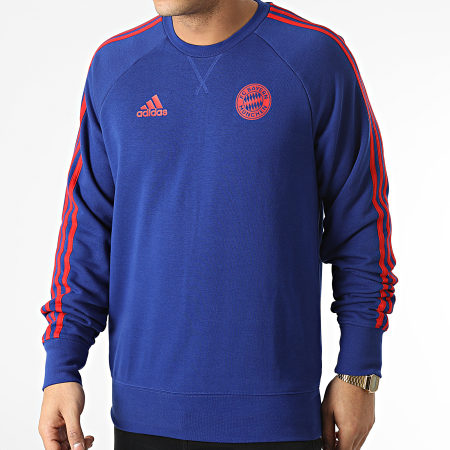 Adidas Sportswear - Cewneck Stripe Sweat Top FC Bayern Ha2544 Royal Blue