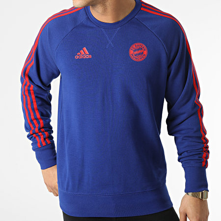 Adidas Sportswear - Cewneck Stripe Sweat Top FC Bayern Ha2544 Royal Blue