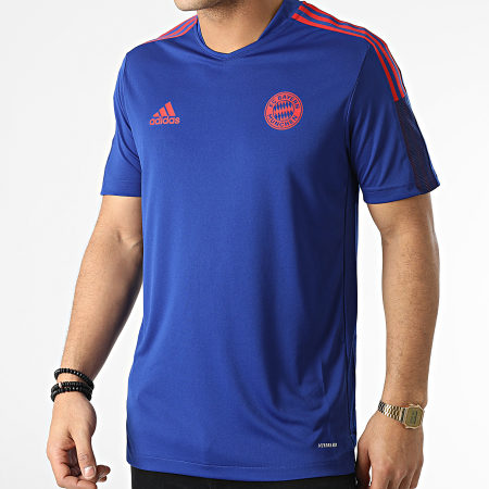 Adidas Sportswear - Tee Shirt A Bandes FC Bayern HA2543 Bleu Roi