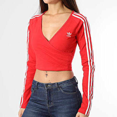 Adidas Originals - Top donna a maniche lunghe HC2042 Rosso