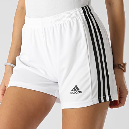 adidas - Short Jogging A Bandes Femme Squad 21 GN5784 Blanc