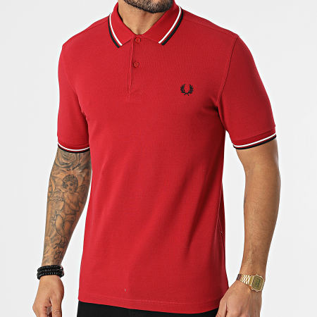Fred Perry - Polo manica corta Twin Tipped M3600 Rosso