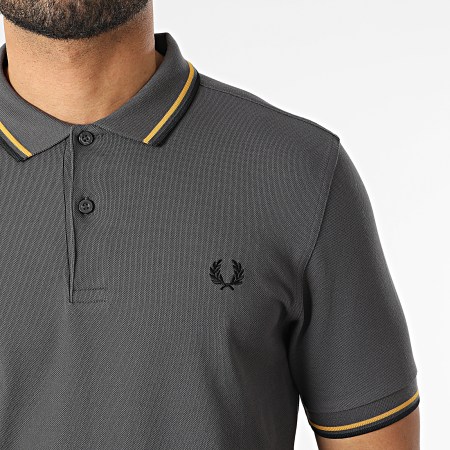 Fred Perry - Polo Manches Courtes Twin Tipped M3600 Gris Anthracite