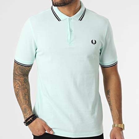Fred Perry - Polo Manches Courtes Twin Tipped M3600 Vert Turquoise