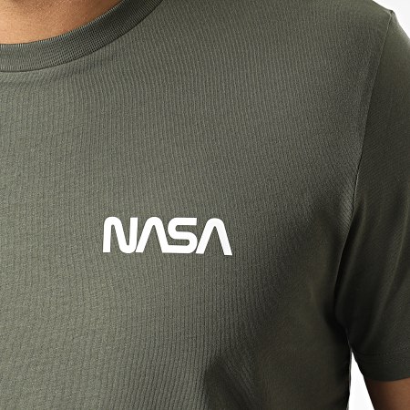 NASA - Tee Shirt Simple Chest Vert Kaki Blanc