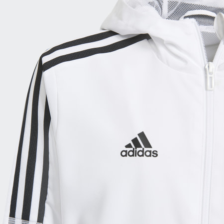 Adidas Originals - Giacca con cappuccio e zip da bambino Tiro21 GP4979 Bianco