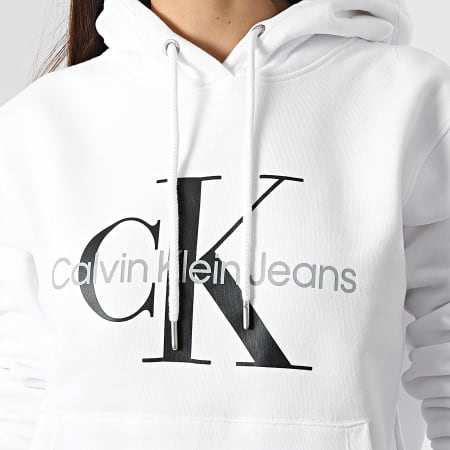 Sweat Capuche Femme Core Monogram 9141 Blanc