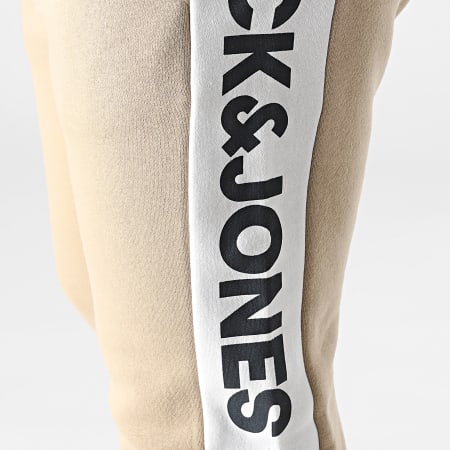 Jack And Jones Pantalon Jogging A Bandes Will Logo Blocking Beige LaBoutiqueOfficielle