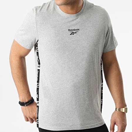 Reebok - Camiseta a rayas Reebok Identity Tape HB2149 Gris jaspeado