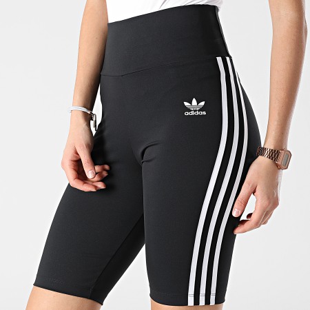 Adidas Originals - Pantaloncini da ciclismo da donna con strisce GN2842 Nero