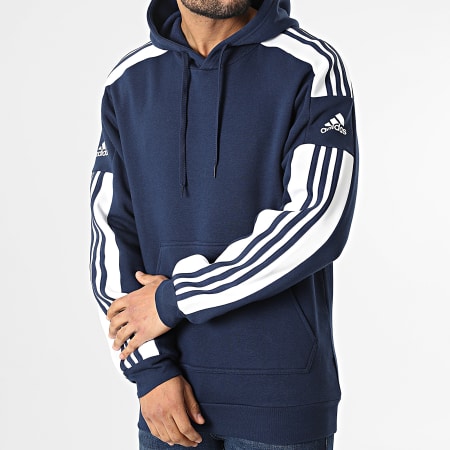 Adidas Sportswear - Felpa con cappuccio a righe GT6636 blu navy