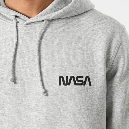 NASA - Sweat Capuche Simple Chest Gris Chiné