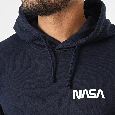 NASA - Sweat Capuche Simple Chest Bleu Marine