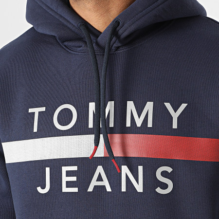 Tommy Jeans - Sweat Capuche Reflective Flag 7410 Bleu Marine