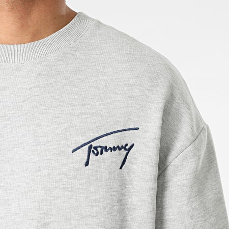 Tommy Jeans - Felpa a girocollo grigio erica