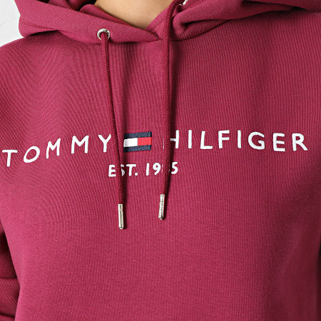 Tommy Hilfiger - Vestido Regular con Capucha para Mujer 0061 Burdeos