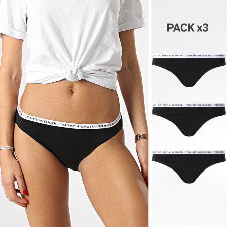 Tommy Hilfiger - Pack De 3 Braguitas Bikini Mujer 2828 Negro