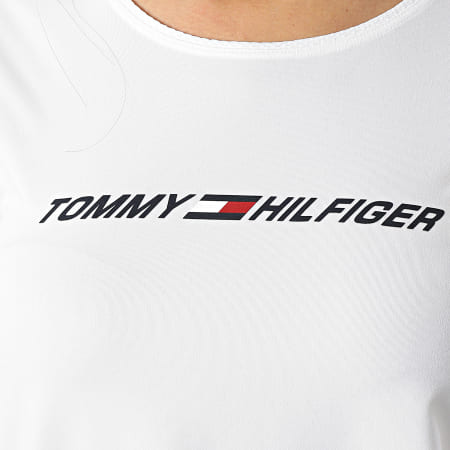 Tommy Hilfiger - Maglietta donna Regular Graphic 1204 bianca a maniche lunghe