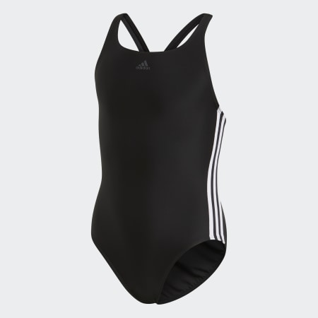 Adidas Sportswear - Costume da bagno a 1 pezzo con strisce per bambini DQ3319 Nero