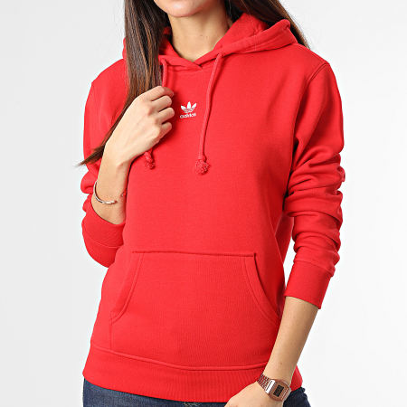 Adidas Originals - Felpa con cappuccio da donna HF7505 Rosso