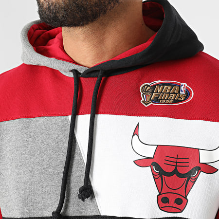Mitchell and Ness - Sweat Capuche NBA Color Block Chicago Bulls Noir Rouge