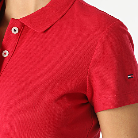 Tommy Hilfiger - Polo Manches Courtes Femme Global Stripe 2557 Rouge