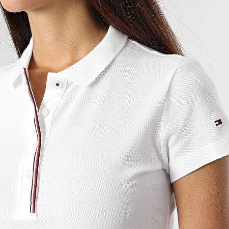 Tommy Hilfiger - Polo Manches Courtes Femme Global Stripe 2557 Blanc