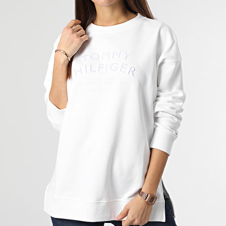 Tommy Hilfiger - Sweat Crewneck Femme Relaxed Text 4270 Blanc