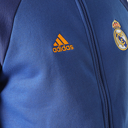 adidas - Veste Zippée A Bandes Real Madrid HA2533 Bleu Roi