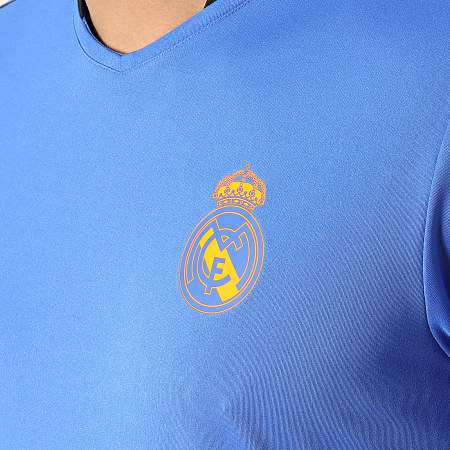 Adidas Performance - Camiseta Deportiva Rayas Real Madrid HA2585 Azul