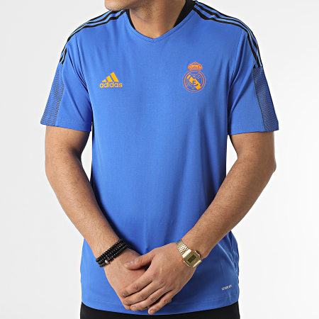 Adidas Sportswear - Maglietta sportiva a righe Real Madrid HA2585 Blu