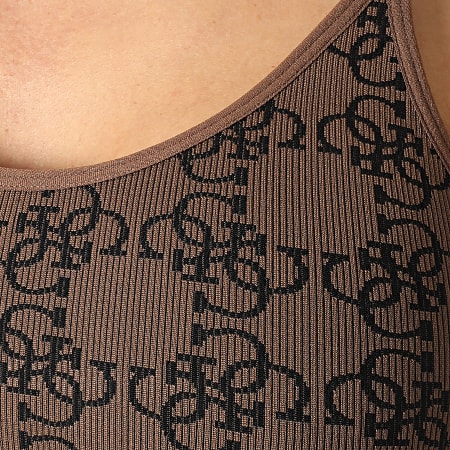 Guess - Camiseta corta sin mangas para mujer V2RP14-ZZ04N Marrón