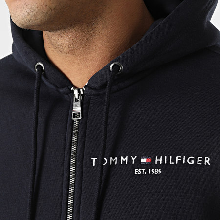 Tommy Hilfiger - Tommy Logo 2197 Felpa con zip e cappuccio blu navy