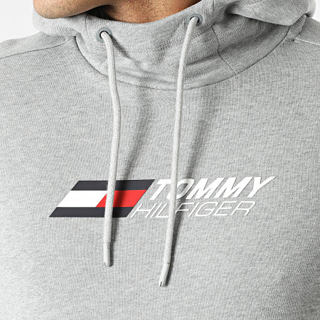Tommy Hilfiger - Felpa con cappuccio con logo Essential Terry 1270 grigio scuro