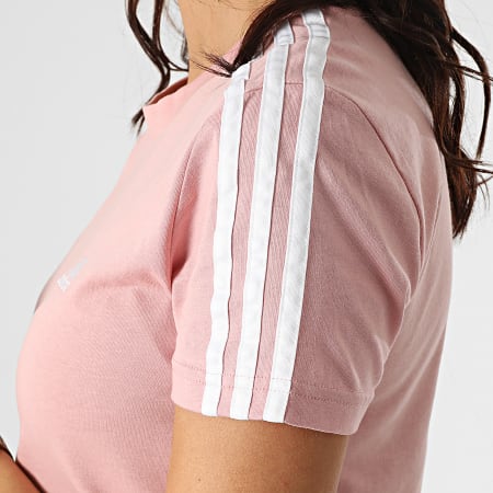Adidas Sportswear - Tee Shirt Femme A Bandes 3 Stripes HF7236 Rose