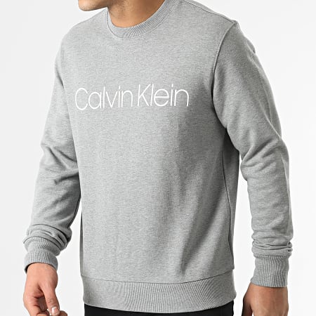 Calvin Klein - Sudadera de cuello redondo con logotipo de algodón 4059 Heather Grey