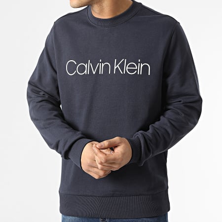 Calvin Klein - Sudadera Algodón Logo Cuello Redondo 4059 Azul Marino
