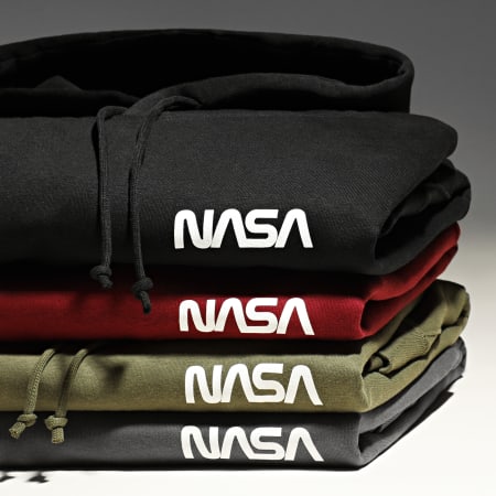 NASA - Pack De 2 Sudaderas Con Capucha Pecho Simple Negro Verde Caqui