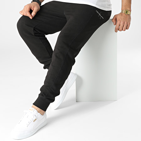 Calvin Klein - Pantalón de chándal con logotipo de monograma 9931 negro