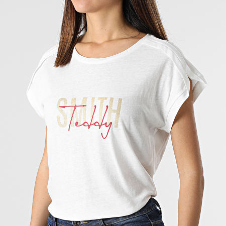Teddy Smith - Tee Shirt Femme Tabla Blanc