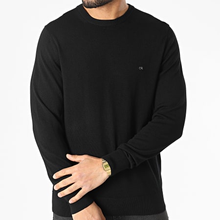 Calvin Klein - Maglione girocollo in lana Superior 2727 nero