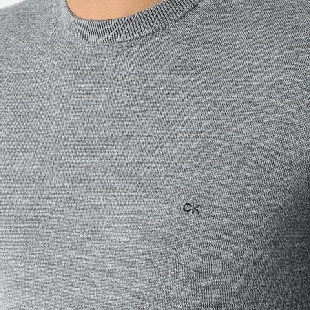 Calvin Klein - Pull Superior Wool Crew Neck 2727 Gris Chiné