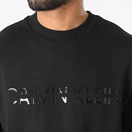 Calvin Klein - Sweat Crewneck Matt Shine Split Logo 8029 Noir