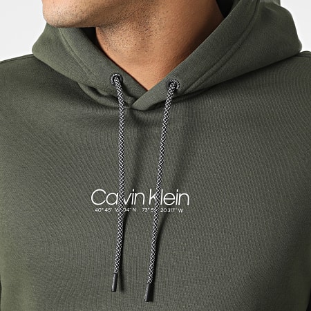 Calvin Klein - Felpa con cappuccio Logo Coordinates 8057 Verde Khaki