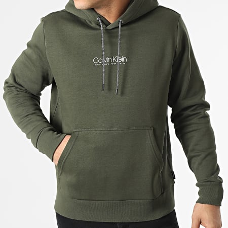 Calvin Klein - Felpa con cappuccio Logo Coordinates 8057 Verde Khaki