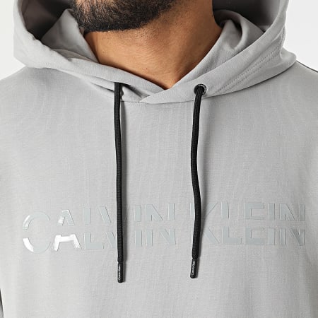 Calvin Klein - Sudadera con capucha Matt Shine Split Logo 8283 Gris