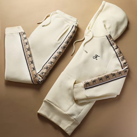 Final Club - Pantalones de jogging con banda bordada Couture Edition 756 White Cream