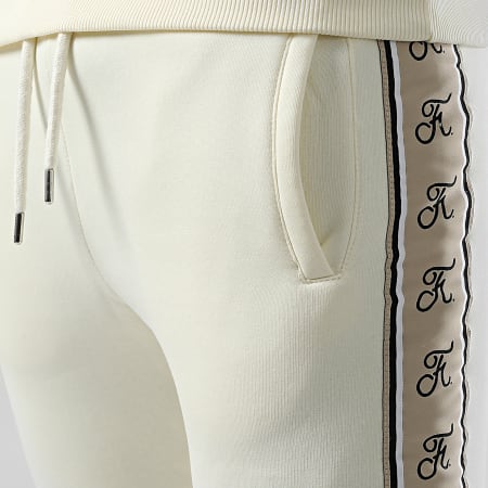 Final Club - Pantalon Jogging Couture Edition Avec Bande Brodée 756 Blanc Creme